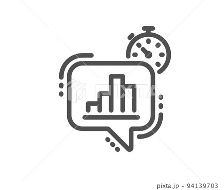 Diagram chart line icon. Statistics timer sign. Market analytics symbol. Quality design element. Linear style statistics timer icon. Editable stroke. Vector Diagram chart line icon. Statistics timer sign. Market analytics symbol. Quality design element. Linear style statistics timer icon. Editable stroke. Vector 94139703