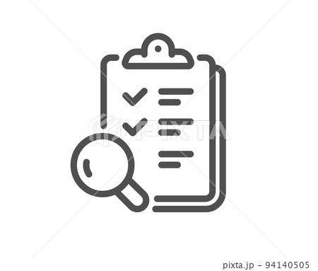 Inspect line icon. Quality research sign. Verification review list symbol. Quality design element. Linear style inspect icon. Editable stroke. Vector Inspect line icon. Quality research sign. Verification review list symbol. Quality design element. Linear style inspect icon. Editable stroke. Vector 94140505
