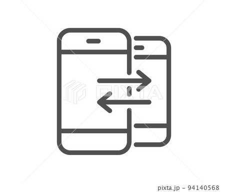 Phone Communication line icon. Incoming and Outgoing call sign. Conversation or SMS symbol. Quality design element. Linear style phone Communication icon. Editable stroke. Vector 94140568