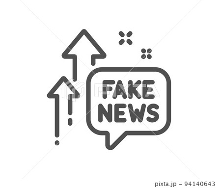 Fake news line icon. Propaganda conspiracy chat sign. Wrong truth symbol. Quality design element. Linear style fake news icon. Editable stroke. Vector 94140643