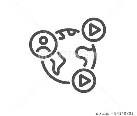 Virtual conference line icon. Online training sign. Web presentation symbol. Quality design element. Linear style video conference icon. Editable stroke. Vector Virtual conference line icon. Online training sign. Web presentation symbol. Quality design element. Linear style video conference icon. Editable stroke. Vector 94140703