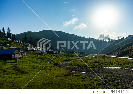 Old houses of Bakhmaro resort in georgian region Guria 94141170