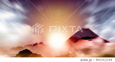 初日の出 風景 背景素材のイラスト素材