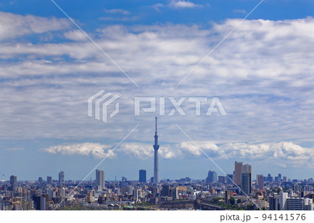 北とぴあより東京スカイツリーと北陸新幹線を望む 94141576