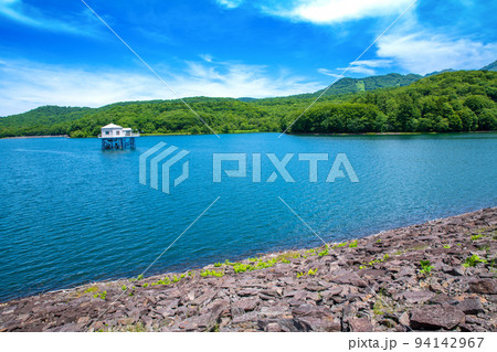 玉原湖　玉原ダム　湖の風景　初夏の季節 94142967