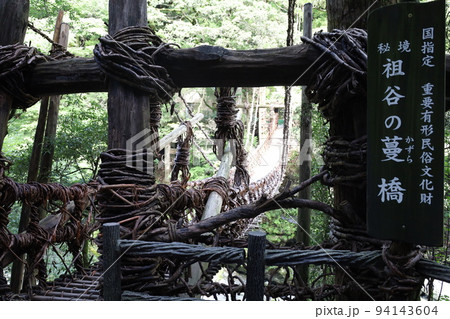 四国徳島県の国指定重要有形民俗文化財「祖谷のかずら橋」 94143604