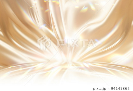 エレガントな金色のサテンシルクのウェーブテクスチャ 94145362