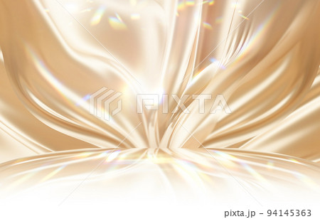 エレガントな金色のサテンシルクのウェーブテクスチャ エレガントな金色のサテンシルクのウェーブテクスチャ 94145363