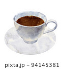 手描きのコーヒカップの水彩イラスト 94145381