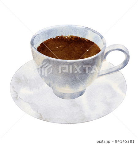 手描きのコーヒカップの水彩イラスト 94145381