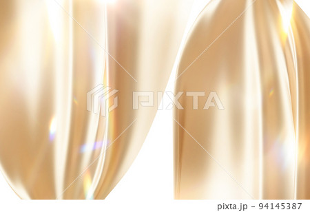 エレガントな金色のサテンシルクのウェーブテクスチャ 94145387