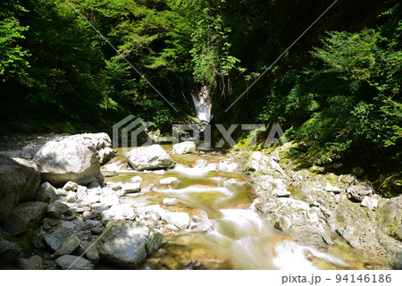 清流で名高い尾白川渓谷 清流で名高い尾白川渓谷 94146186