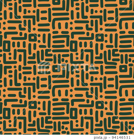 Creative maze lines geometric seamless pattern. Funny labyrinth background. Hand drawn line wallpaper in doodle style. Creative maze lines geometric seamless pattern. Funny labyrinth background. Hand drawn line wallpaper in doodle style. 94146531