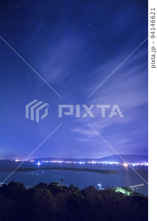 天草苓北町富岡城より富岡半島巴崎夜景 94146621