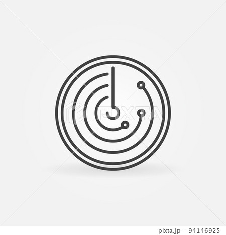 Radar or Radiolocation vector thin line concept...のイラスト素材 [94146925 ...