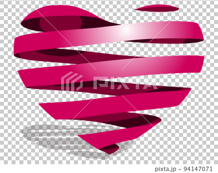 Ribbon-shaped heart pink vector illustration Ribbon-shaped heart pink vector illustration 94147071