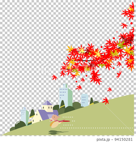 秋天的紅葉城市景觀 94150281