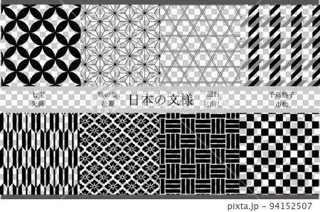 背景イラストとして使える和柄　セット 94152507