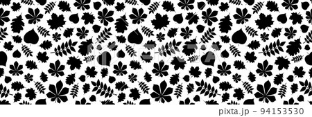 Autumn pattern with leaves. Wrapping paper concept. Panoramic header. Vector illustration Autumn pattern with leaves. Wrapping paper concept. Panoramic header. Vector illustration 94153530