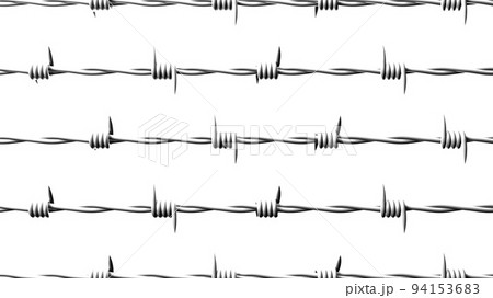 White barbwire on white background. 94153683