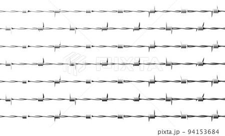 White barbwire on white background. 94153684