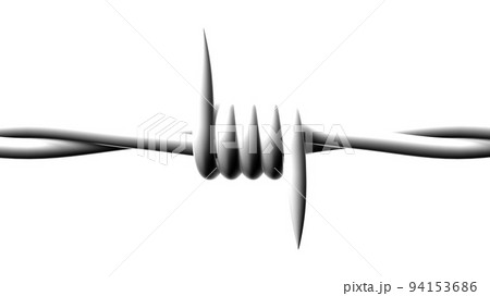 White barbwire on white background. 94153686