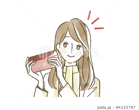 財布を持って微笑んでいる女性 94153797