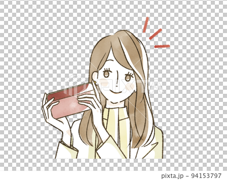 財布を持って微笑んでいる女性 94153797