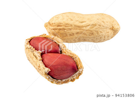Group of peanuts isolated on white background. 94153806