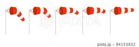 Windsock wind speed and direction chart vector illustration. 94153832
