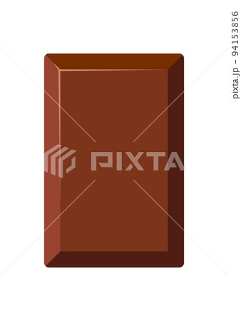 Bitter chocolate bar piece rectangular chunk vector icon. 94153856