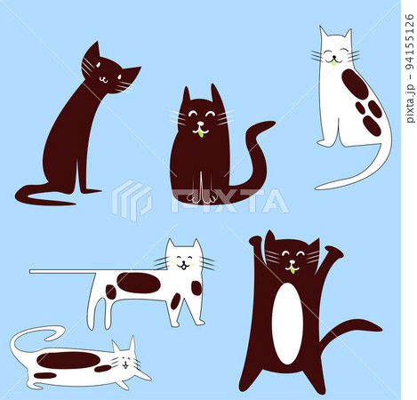 many cats different breed cartoonのイラスト素材 [94155126] - PIXTA