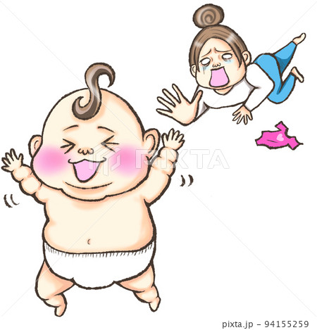 育児(服着ない赤ちゃん) 育児(服着ない赤ちゃん) 94155259