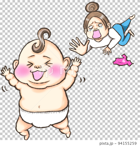 育児(服着ない赤ちゃん) 育児(服着ない赤ちゃん) 94155259