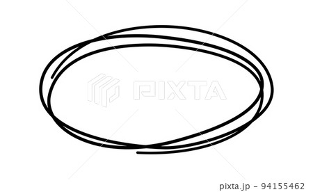 Hand drawn scribble oval. Doodle sketch underline. Highlight circle frame. Ellipse in doodle style. Vector illustration isolated on white background Hand drawn scribble oval. Doodle sketch underline. Highlight circle frame. Ellipse in doodle style. Vector illustration isolated on white background 94155462