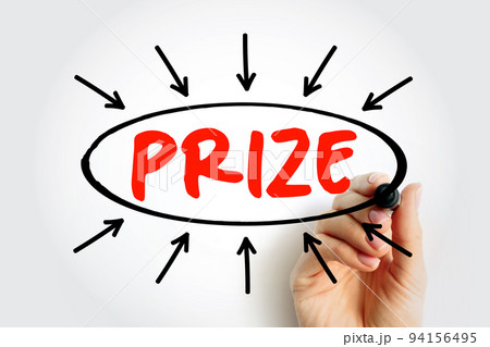 Prize text with arrows, concept for presentations and reports Prize text with arrows, concept for presentations and reports 94156495