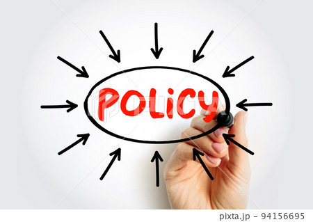 Policy text with arrows, concept for presentations and reports Policy text with arrows, concept for presentations and reports 94156695