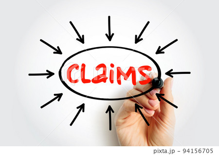 Claims text with arrows, concept for presentations and reports 94156705