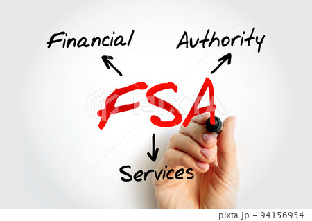 FSA Financial Services Authority - quasi-judicial body accountable for the regulation of the financial services industry, acronym text concept background 94156954