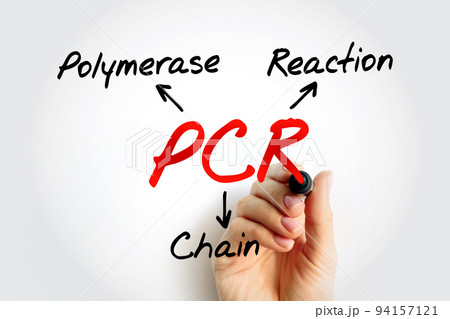 PCR - Polymerase Chain Reaction acronym, medical concept background PCR - Polymerase Chain Reaction acronym, medical concept background 94157121