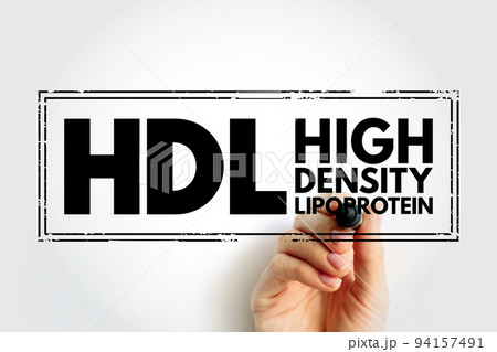 HDL High-Density Lipoprotein - one of the five major groups of lipoproteins, acronym text stamp concept background HDL High-Density Lipoprotein - one of the five major groups of lipoproteins, acronym text stamp concept background 94157491