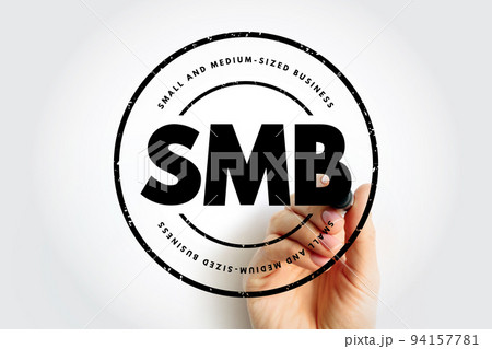 SMB - Small and Medium-Sized Business - are businesses whose personnel numbers fall below certain limits, acronym text stamp concept background SMB - Small and Medium-Sized Business - are businesses whose personnel numbers fall below certain limits, acronym text stamp concept background 94157781