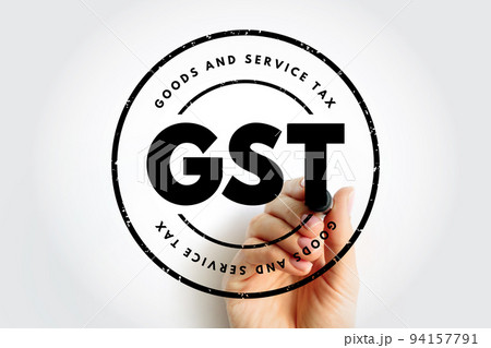 GST Goods and Service Tax - indirect tax on the supply of goods and services, acronym text stamp concept background GST Goods and Service Tax - indirect tax on the supply of goods and services, acronym text stamp concept background 94157791