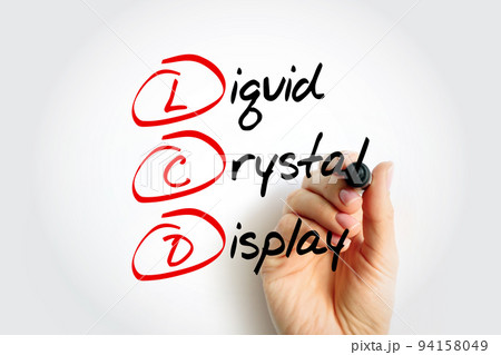 LCD - Liquid Crystal Display is a type of flat panel display which uses liquid crystals in its primary form of operation, acronym technology concept background LCD - Liquid Crystal Display is a type of flat panel display which uses liquid crystals in its primary form of operation, acronym technology concept background 94158049