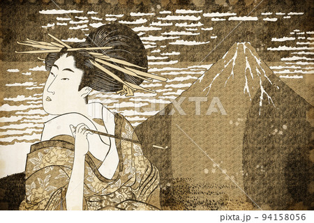 凱風快晴&美人五面相 煙管を持つ女 ビンテージ 凱風快晴&美人五面相 煙管を持つ女 ビンテージ 94158056