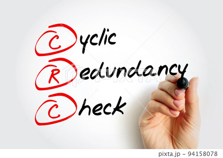 CRC - Cyclic Redundancy Check is an error-detecting code commonly used in digital networks and storage devices to detect accidental changes to digital data, acronym concept background 94158078