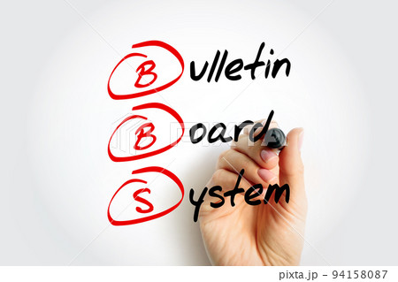 BBS - Bulletin Board System acronym, technology concept background 94158087