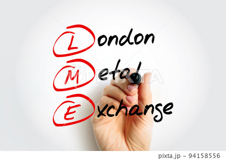 LME London Metal Exchange - futures and forwards exchange with the world's largest market in standarised forward contracts, acronym text concept background LME London Metal Exchange - futures and forwards exchange with the world's largest market in standarised forward contracts, acronym text concept background 94158556