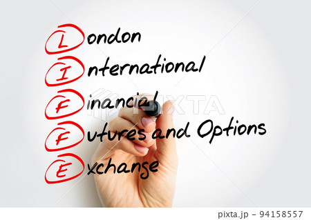 LIFFE - London International Financial Futures and Options Exchange acronym, business concept background 94158557