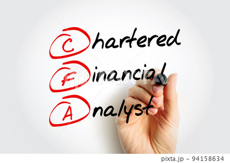 CFA Chartered Financial Analyst - program is a postgraduate professional certification, acronym text concept background 94158634
